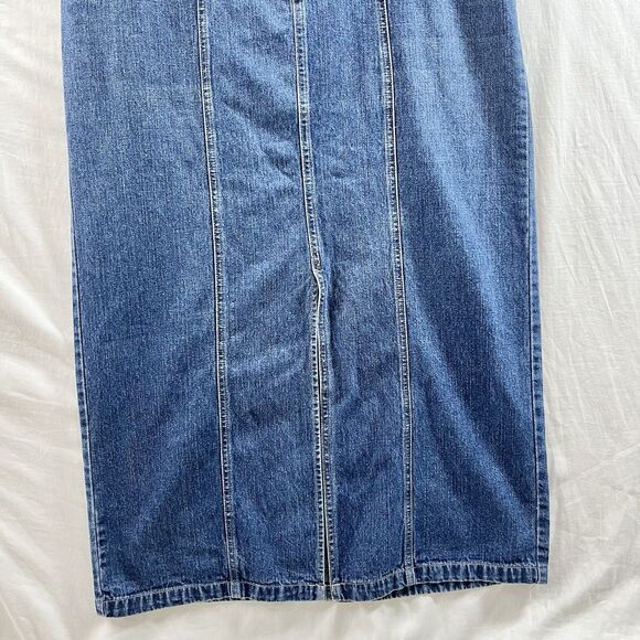 Vtg 90’s St Johns Bay Denim Maxi Skirt 12 Prairie Cottagecore Boho Gyaru - Picture 8 of 8